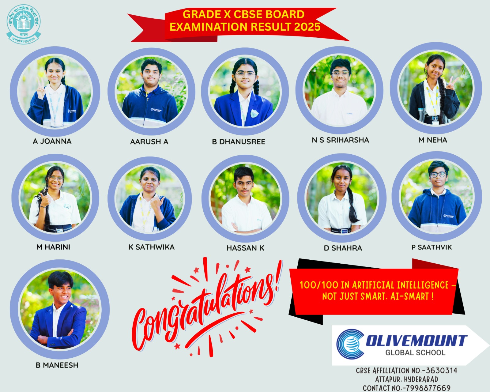 Grade X students in the CBSE Board Examination 2025!