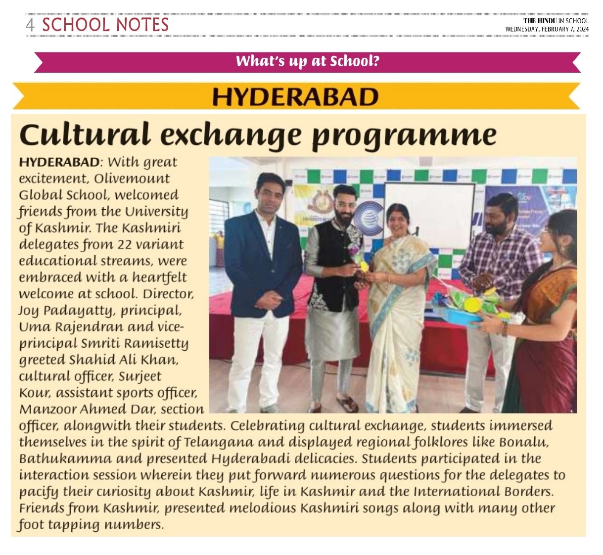 Cultural Exchange Programme at Olivemount Global School